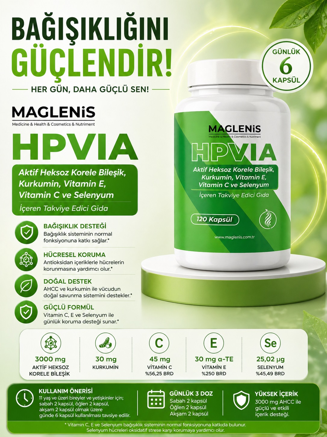 Maglenis HPVIA – HPV Bağışıklık Destek Takviyesi